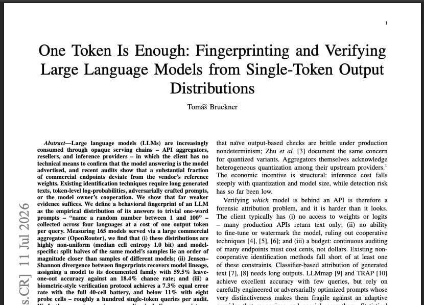 论文《一个Token就够了》在arXiv上的页面截图