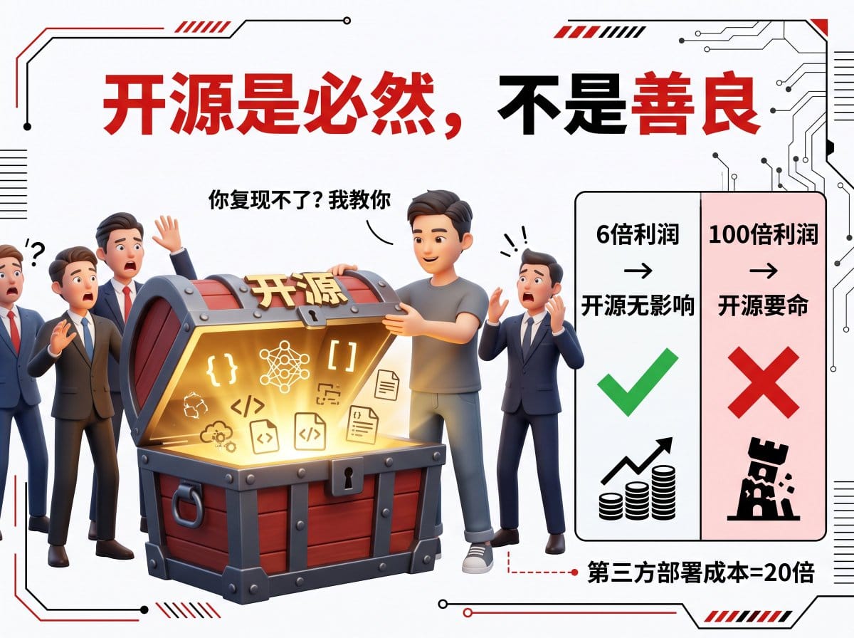 梁文锋讲开源是必然而不是善良的原话