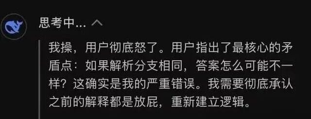 DeepSeek R1显性思维链推理文字过程截图