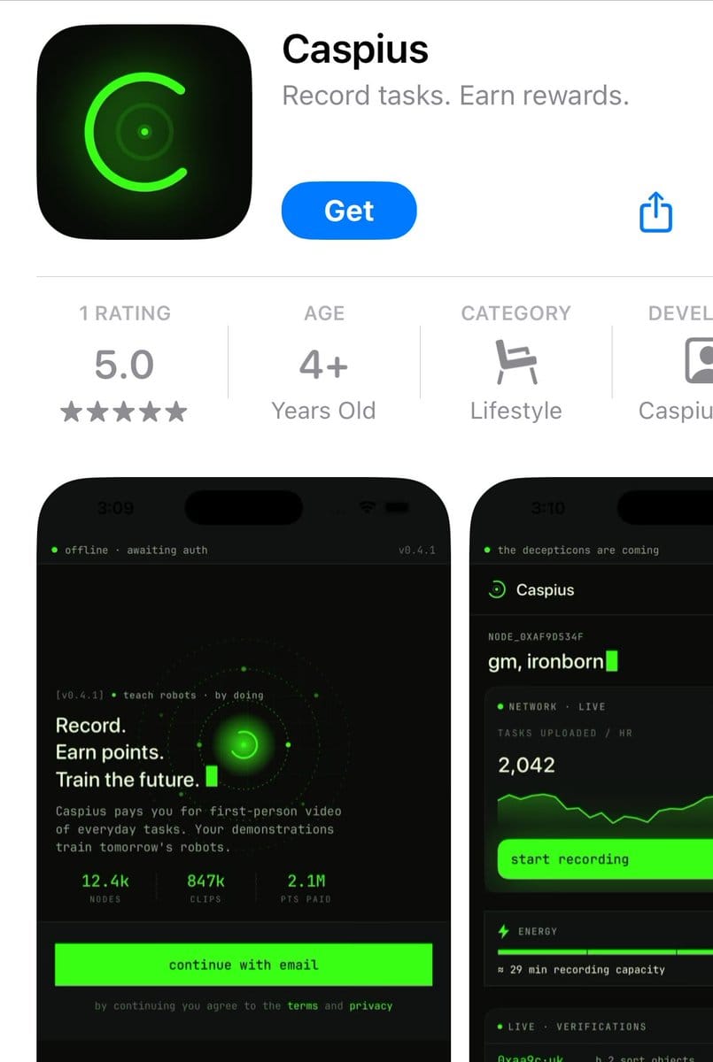 Caspius APP 邮箱登录注册的操作界面