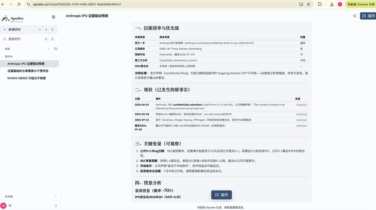 基准、上行、下行三种上市情景的概率对比