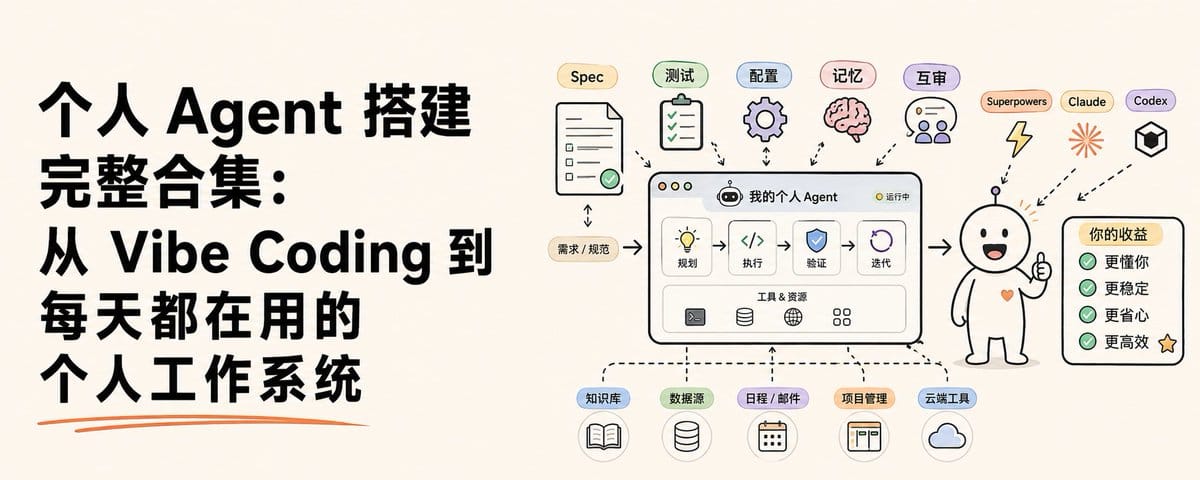 个人 Agent 搭建完整合集：从 Vibe Coding 到每天都在用的个人工作系统