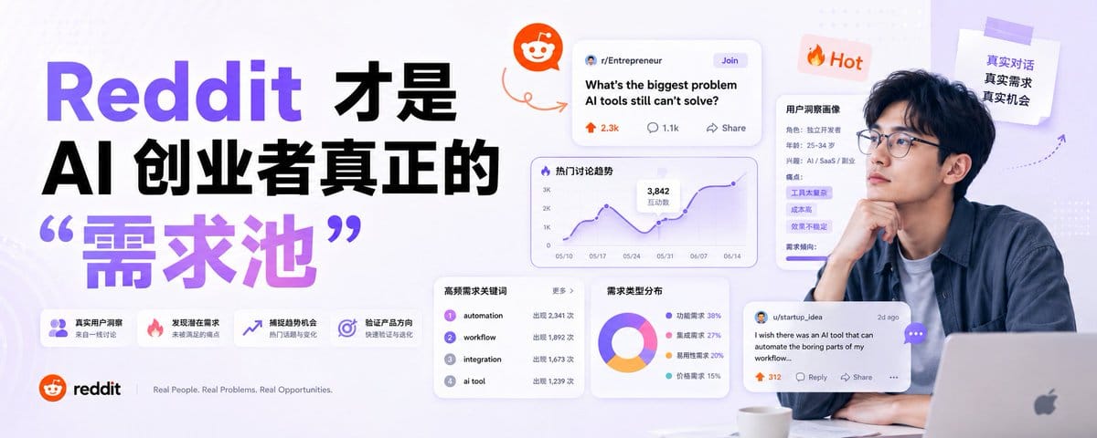Reddit 才是 AI 创业者真正的“需求池”