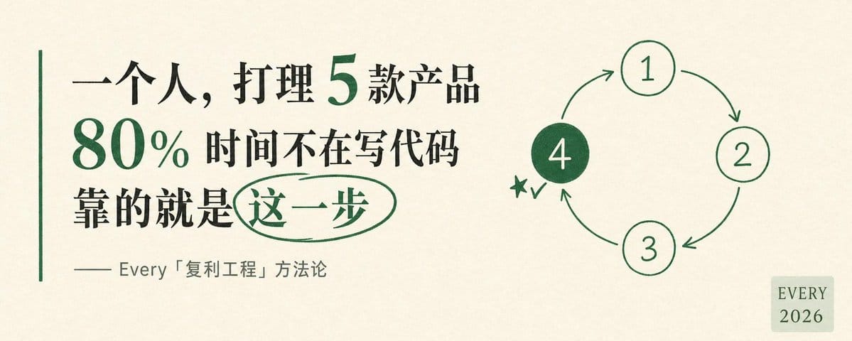 一个人，管理开发5款产品，而且80% 时间不在写代码，靠这一步...