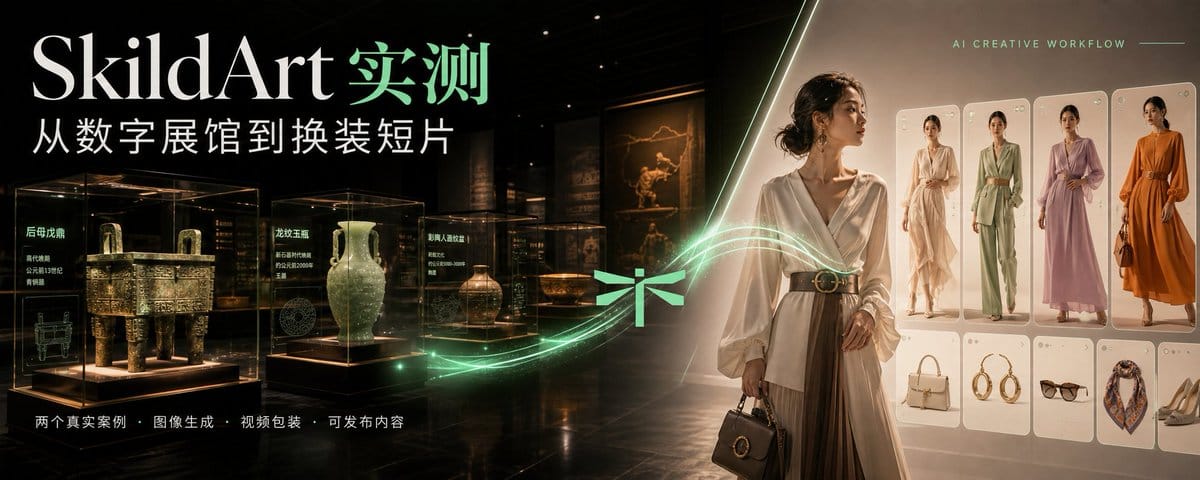SkildArt 有点东西，极速手搓了一个数字藏品展馆和数字人换装短片