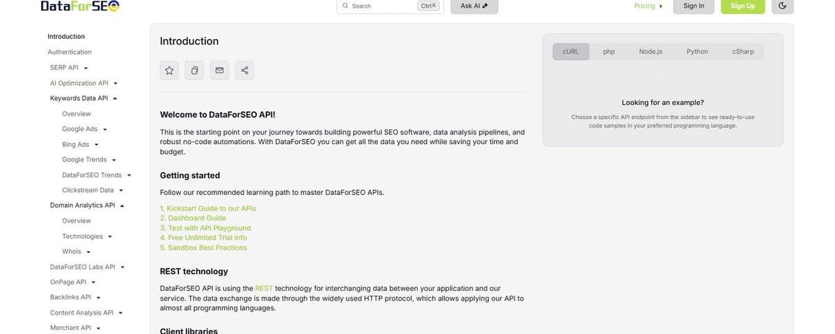 通过dataforseo API获取常见的SEO 数据