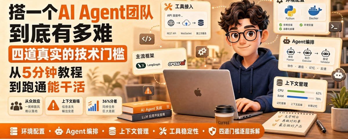 搭一个AI Agent团队，到底有多难！5分钟搭的是玩具，不是员工。