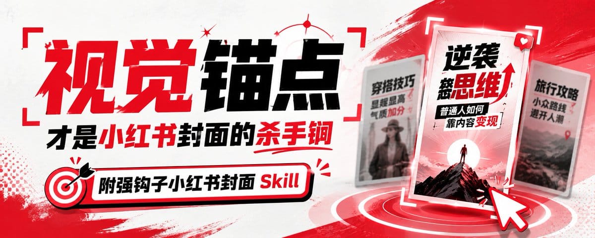 视觉锚点才是小红书封面的杀手锏（附上爆款小红书封面 Skill）