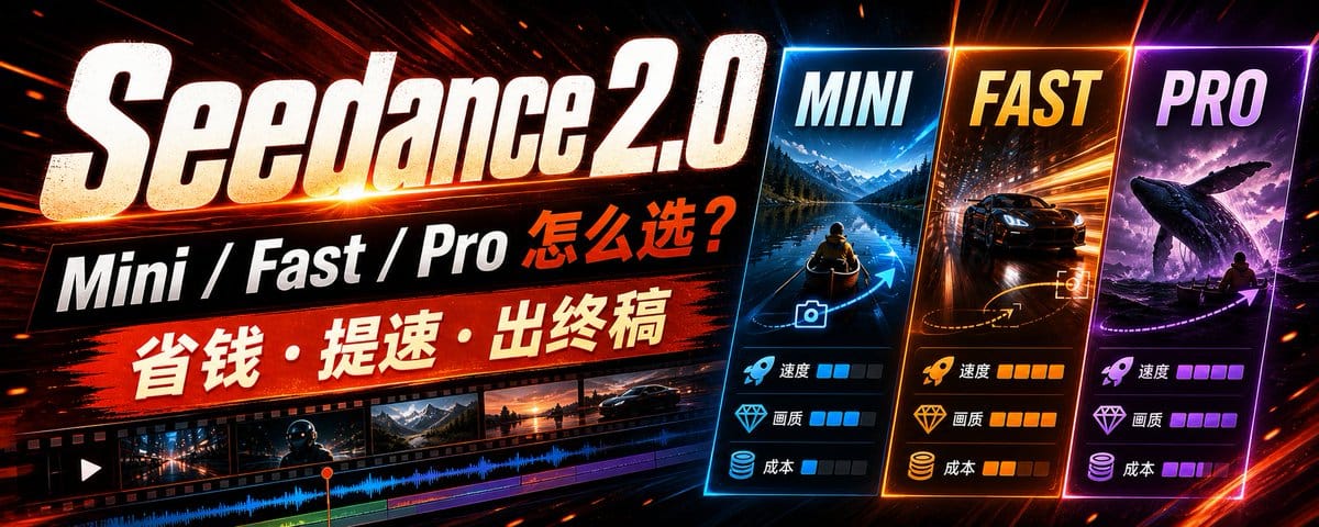 Seedance 2.0 全家桶，一篇讲透：Mini / Fast / Pro 到底该用哪个