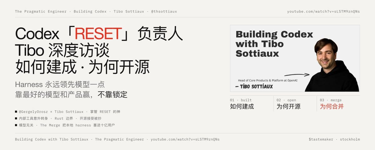 Codex 'RESET' 负责人 Tibo 深度访谈：Codex 是如何建成的？为什么选择开源？为什么与 ChatGPT 合并？