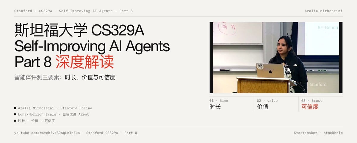 智能体评测三要素：时长、价值与可信度 | 斯坦福大学 CS329A Self-Improving AI Agents | Part 8 深度解读