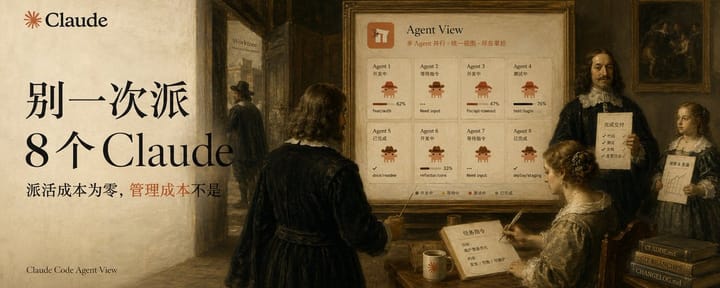 Claude Code发布Agent View，多任务流的ADHD患者有救了