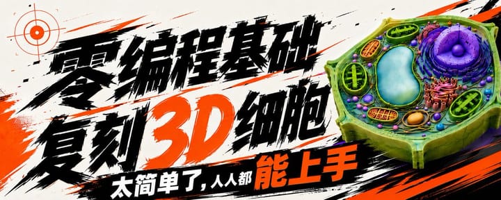 几个prompt从0到100搓出3d细胞：小白完整教程