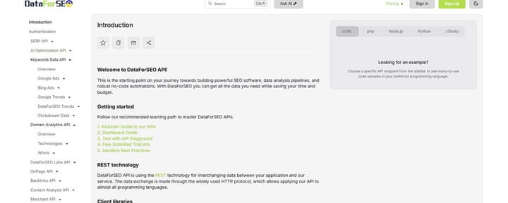 通过dataforseo API获取常见的SEO 数据