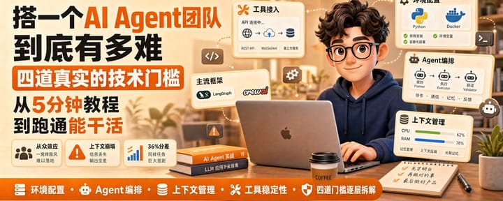 搭一个AI Agent团队，到底有多难！5分钟搭的是玩具，不是员工。