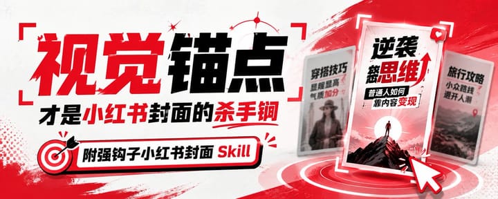视觉锚点才是小红书封面的杀手锏（附上爆款小红书封面 Skill）