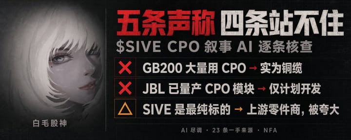 我深度拆解了白毛股神近 3 个月的推文，发现他的 CPO 逻辑，五条里四条站不住