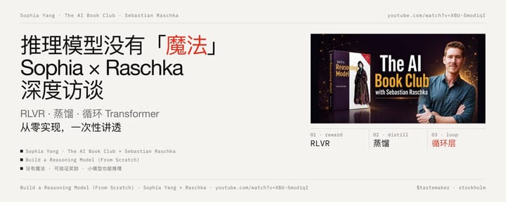 推理模型没有魔法：Sophia Yang & Sebastian Raschka 深度访谈，RLVR、蒸馏、循环 Transformer 一次性讲透